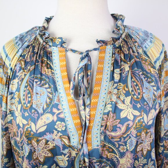 Anthropologie Current Air Womens Small Ornate Floral Boho Mini Dress - Picture 4 of 8